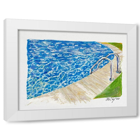 Pool White Modern Wood Framed Art Print by Segal, Alan