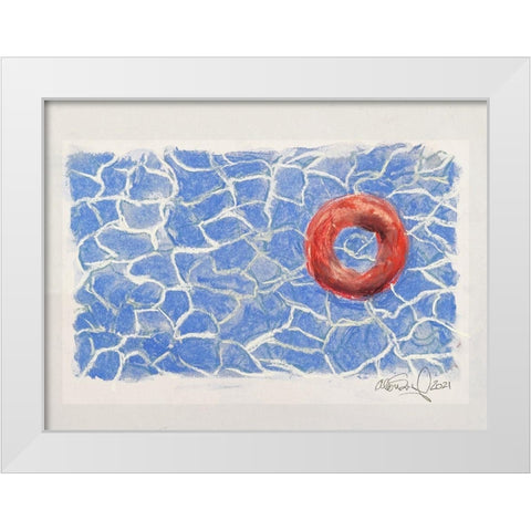 Red Raft #2 White Modern Wood Framed Art Print by Segal, Alan