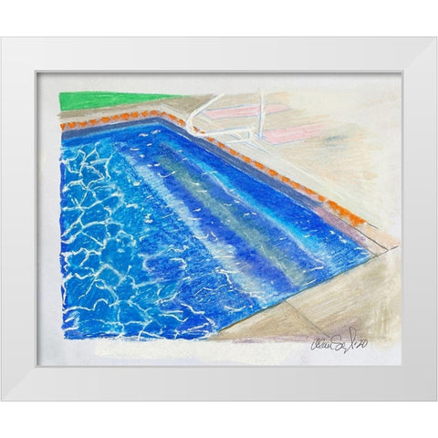 Shallow End White Modern Wood Framed Art Print by Segal, Alan