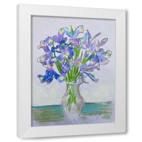 Purple Iris White Modern Wood Framed Art Print by Segal, Alan