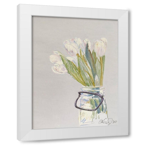 White Tulips White Modern Wood Framed Art Print by Segal, Alan