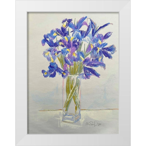 Iris White Modern Wood Framed Art Print by Segal, Alan