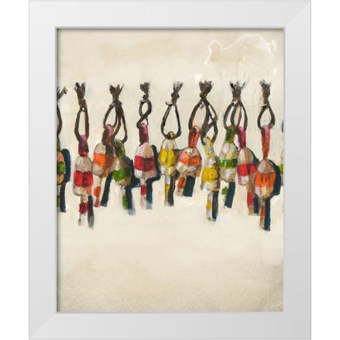 Bouys White Modern Wood Framed Art Print by Sokal, Patti