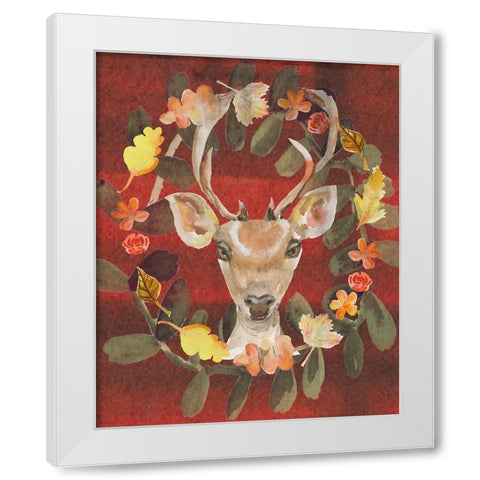 Oh Deer White Modern Wood Framed Art Print by Sokal, Patti