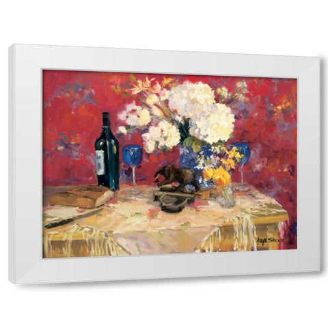 White Bouquet White Modern Wood Framed Art Print by Stevens, Allayn