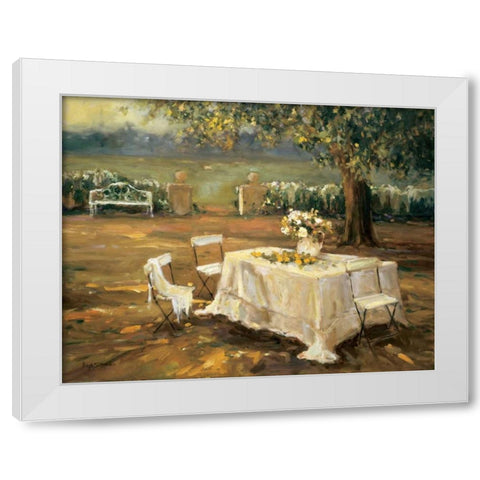 Sunset Meadow White Modern Wood Framed Art Print by Stevens, Allayn