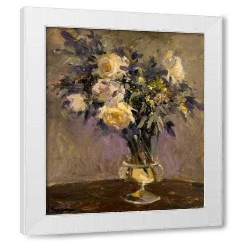 Evening Vase White Modern Wood Framed Art Print by Stevens, Allayn