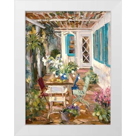 Summer Garden White Modern Wood Framed Art Print by Stevens, Allayn