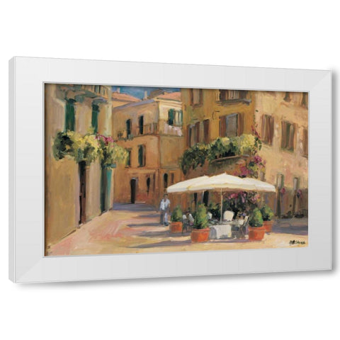 Cafe Bordeaux White Modern Wood Framed Art Print by Stevens, Allayn