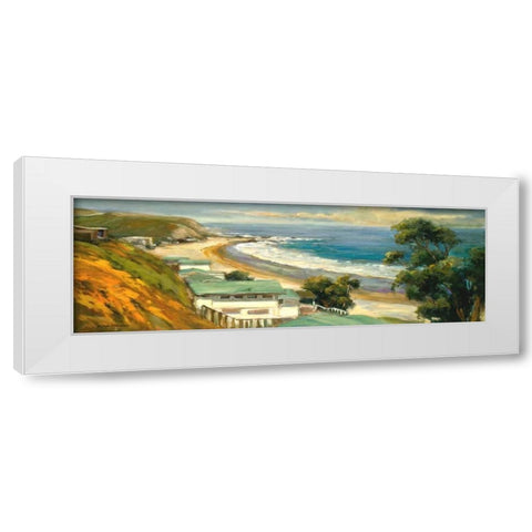 Sunlit Cove White Modern Wood Framed Art Print by Stevens, Allayn