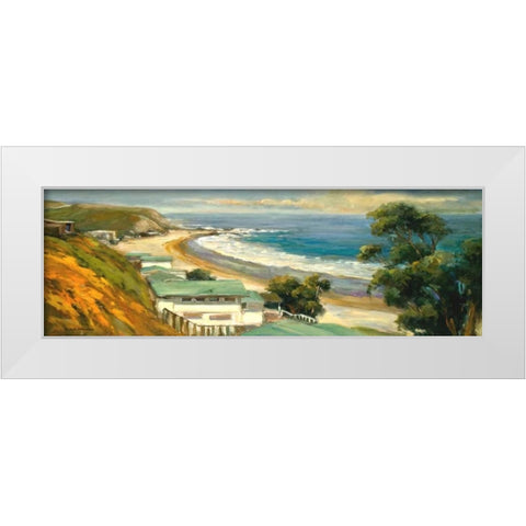 Sunlit Cove White Modern Wood Framed Art Print by Stevens, Allayn