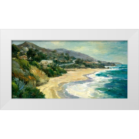 Seaside Cove White Modern Wood Framed Art Print by Stevens, Allayn