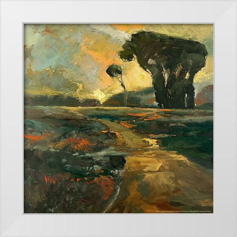 Safari Road White Modern Wood Framed Art Print by Stevens, Allayn