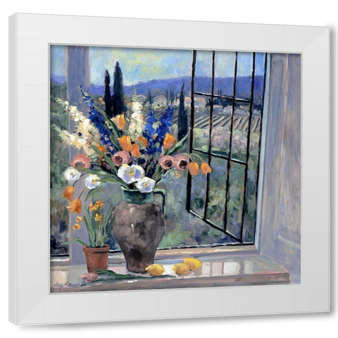 Tuscany Hillside 2 White Modern Wood Framed Art Print by Stevens, Allayn