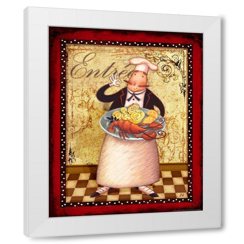 Chef 3 EntrÃ©e White Modern Wood Framed Art Print by Eisner, Viv