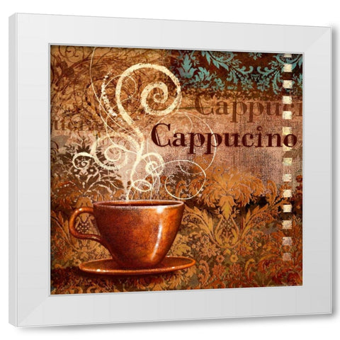 Coffee 2 Cappucino White Modern Wood Framed Art Print by Eisner, Viv