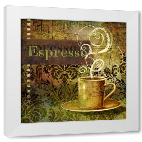 Coffee 3 Espresso White Modern Wood Framed Art Print by Eisner, Viv
