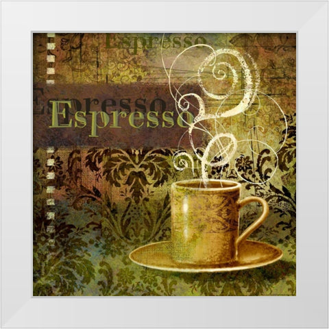 Coffee 3 Espresso White Modern Wood Framed Art Print by Eisner, Viv