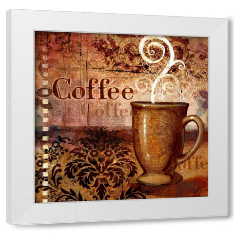 Coffee 4 Coffee White Modern Wood Framed Art Print by Eisner, Viv