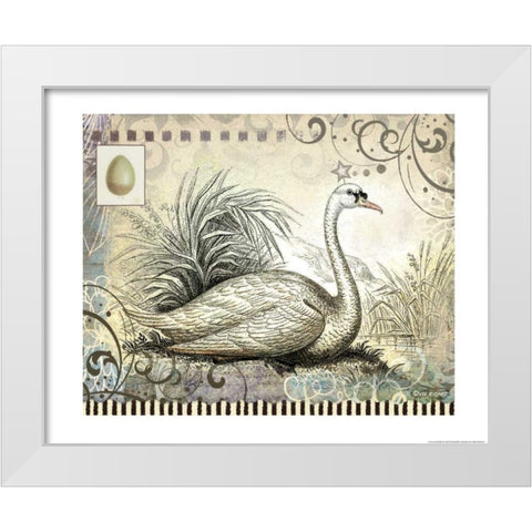 Swan White Modern Wood Framed Art Print by Eisner, Viv