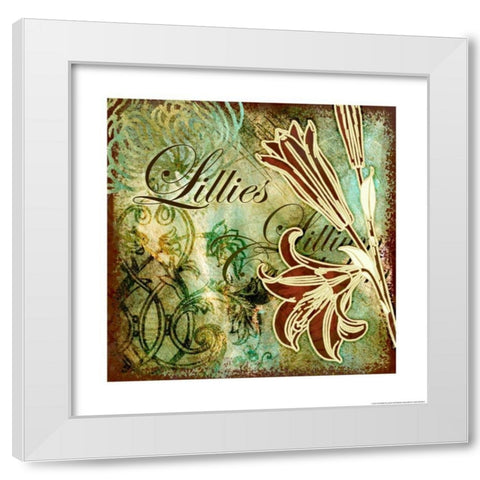 Lillies 1  White Modern Wood Framed Art Print by Eisner, Viv