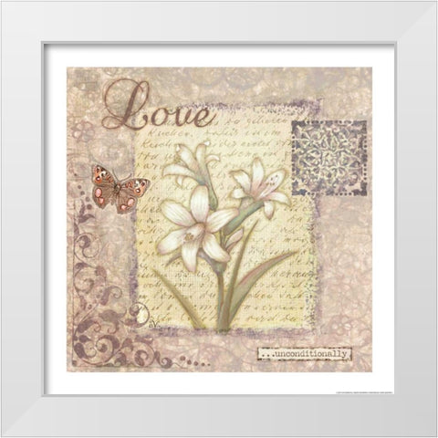 Word 1 Love White Modern Wood Framed Art Print by Eisner, Viv