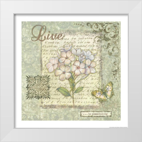 Word 4 Live White Modern Wood Framed Art Print by Eisner, Viv