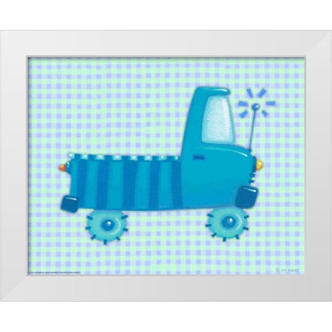 Blue Truck White Modern Wood Framed Art Print by Eisner, Viv