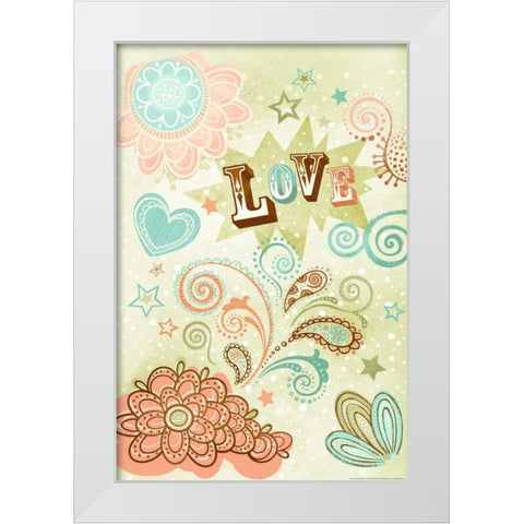Love White Modern Wood Framed Art Print by Eisner, Viv