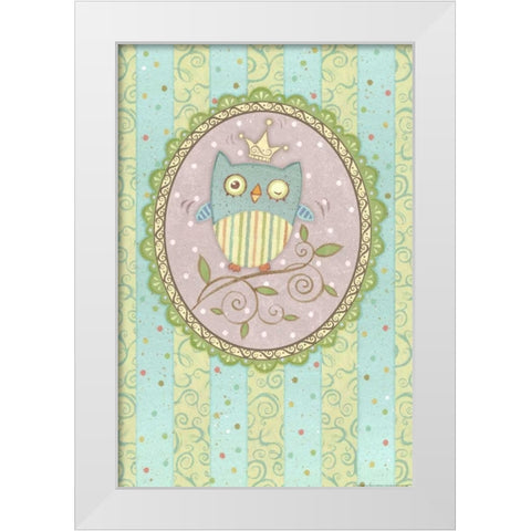 Winking Owl White Modern Wood Framed Art Print by Eisner, Viv