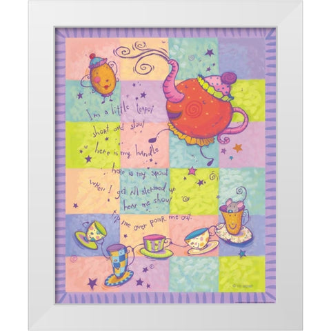 Rhyme 1 Teapot White Modern Wood Framed Art Print by Eisner, Viv