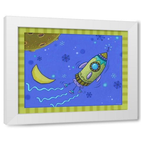 Spaceship White Modern Wood Framed Art Print by Eisner, Viv