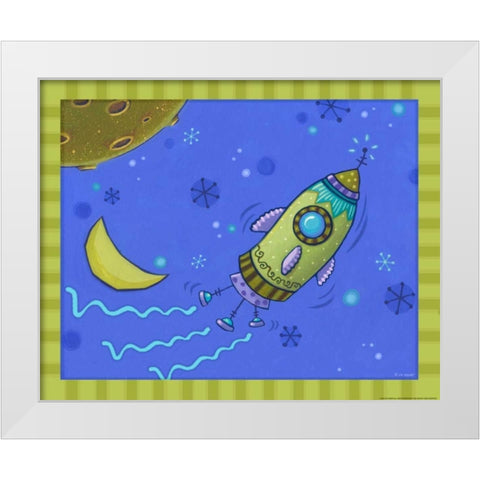 Spaceship White Modern Wood Framed Art Print by Eisner, Viv