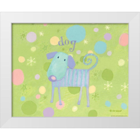 Blue Dog White Modern Wood Framed Art Print by Eisner, Viv