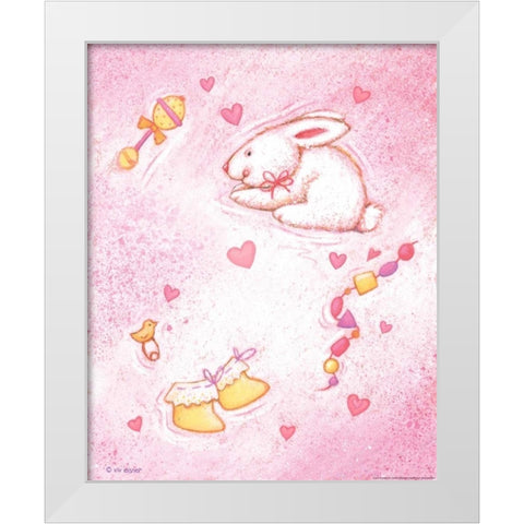 Nursery 1 Bunny White Modern Wood Framed Art Print by Eisner, Viv