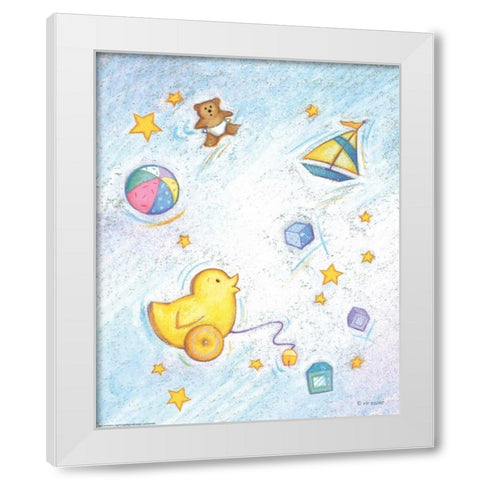 Nursery 2 Chick White Modern Wood Framed Art Print by Eisner, Viv