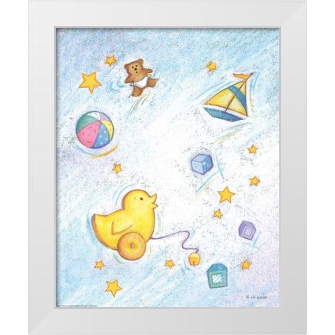 Nursery 2 Chick White Modern Wood Framed Art Print by Eisner, Viv