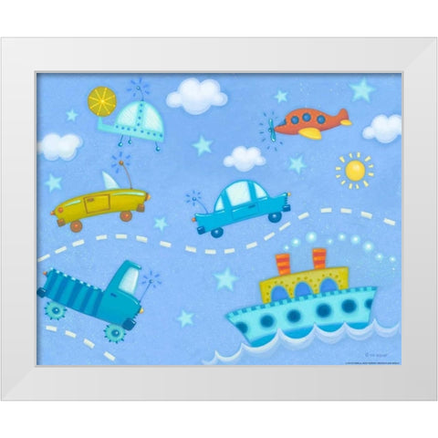 Travel Time White Modern Wood Framed Art Print by Eisner, Viv