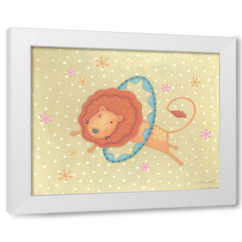 Circus 1 Lion White Modern Wood Framed Art Print by Eisner, Viv