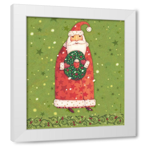 Green Santa  White Modern Wood Framed Art Print by Eisner, Viv
