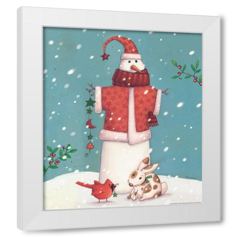 Snowman 3 White Modern Wood Framed Art Print by Eisner, Viv