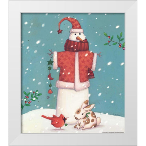 Snowman 3 White Modern Wood Framed Art Print by Eisner, Viv