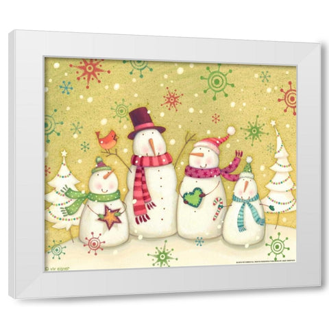 Snowman Family Nb White Modern Wood Framed Art Print by Eisner, Viv