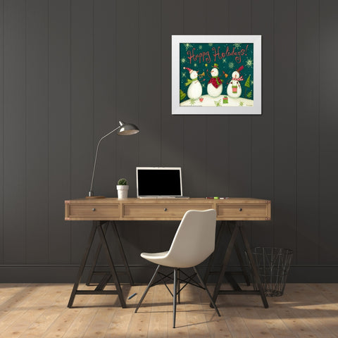 Snowman Trio 1 Nb White Modern Wood Framed Art Print by Eisner, Viv