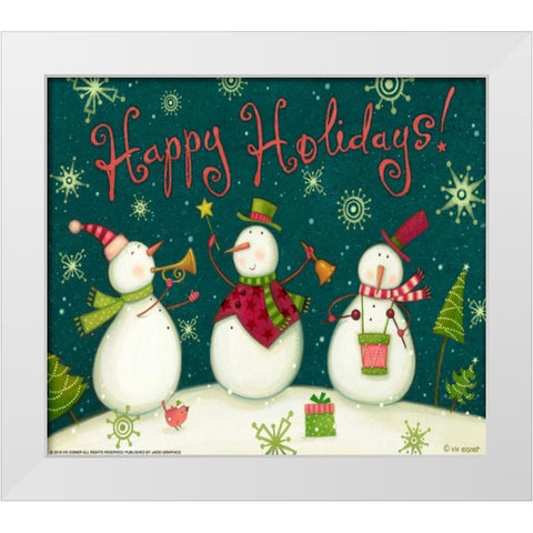 Snowman Trio 1 Nb White Modern Wood Framed Art Print by Eisner, Viv