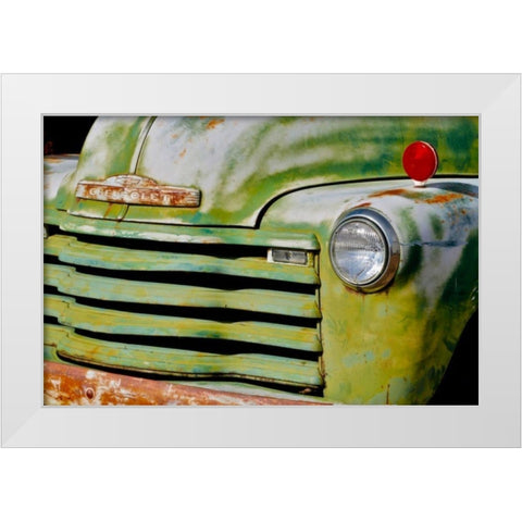 Green Truck White Modern Wood Framed Art Print by Vizvary, Susan