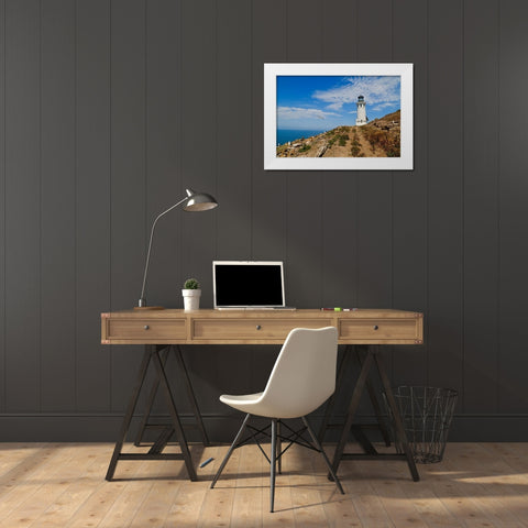 Anacapa Lighthouse White Modern Wood Framed Art Print by Vizvary, Susan