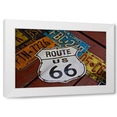 License Paltes White Modern Wood Framed Art Print by Vizvary, Susan