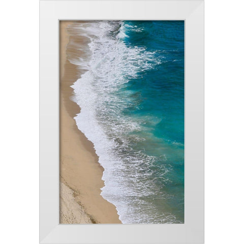 Ocean Ripples White Modern Wood Framed Art Print by Vizvary, Susan