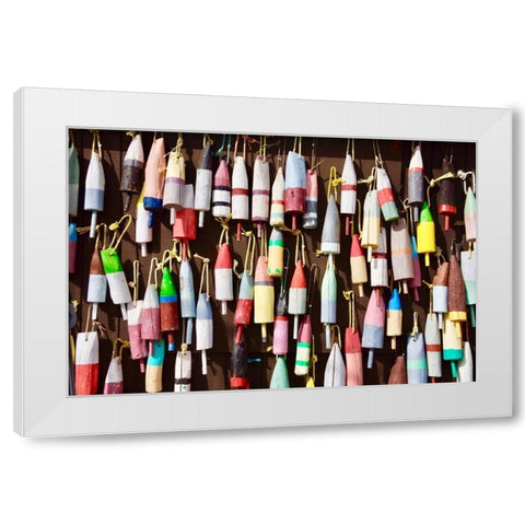 Wall Of Bouys White Modern Wood Framed Art Print by Vizvary, Susan